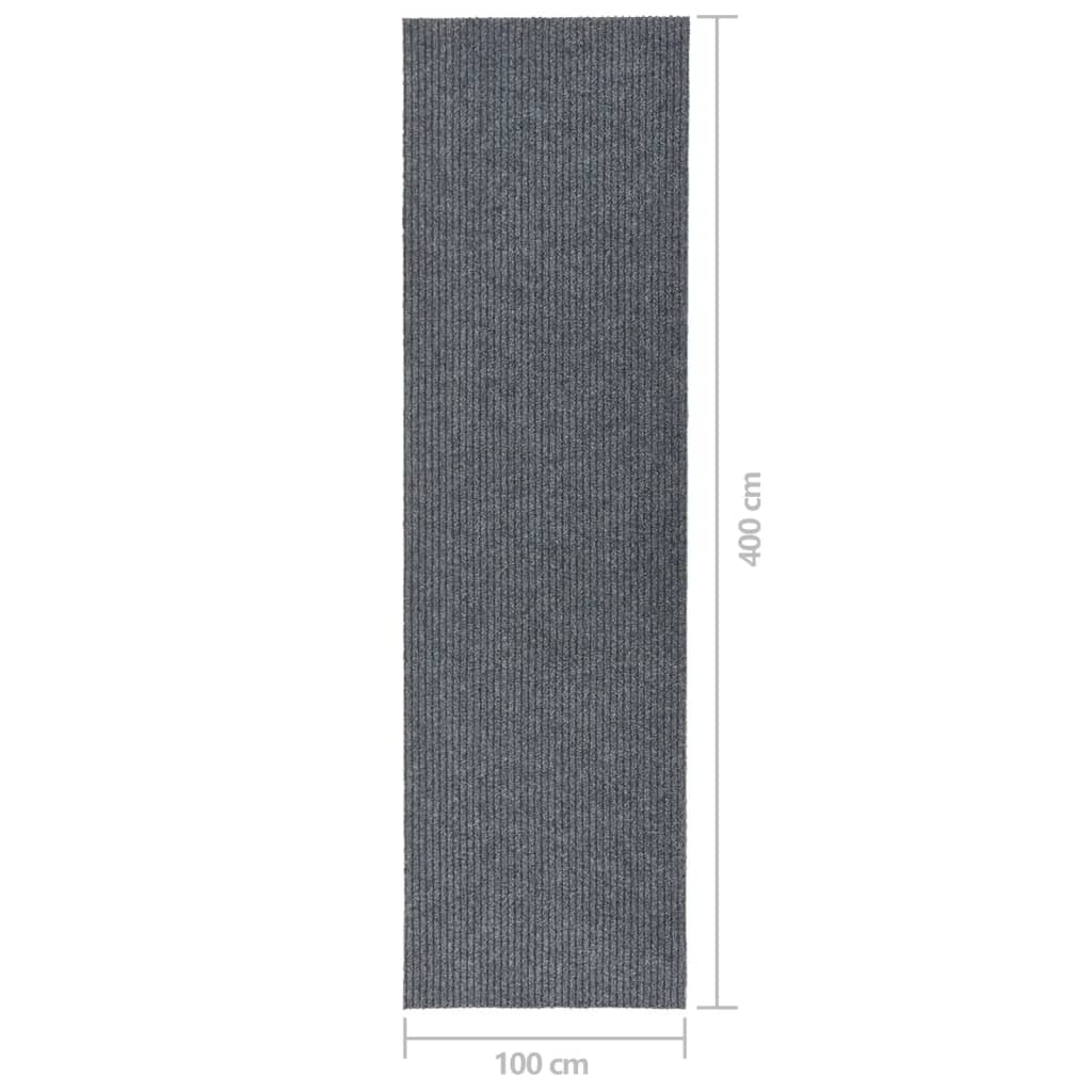 vidaXL Dirt Trapper Carpet Runner 100x400 cm Grey