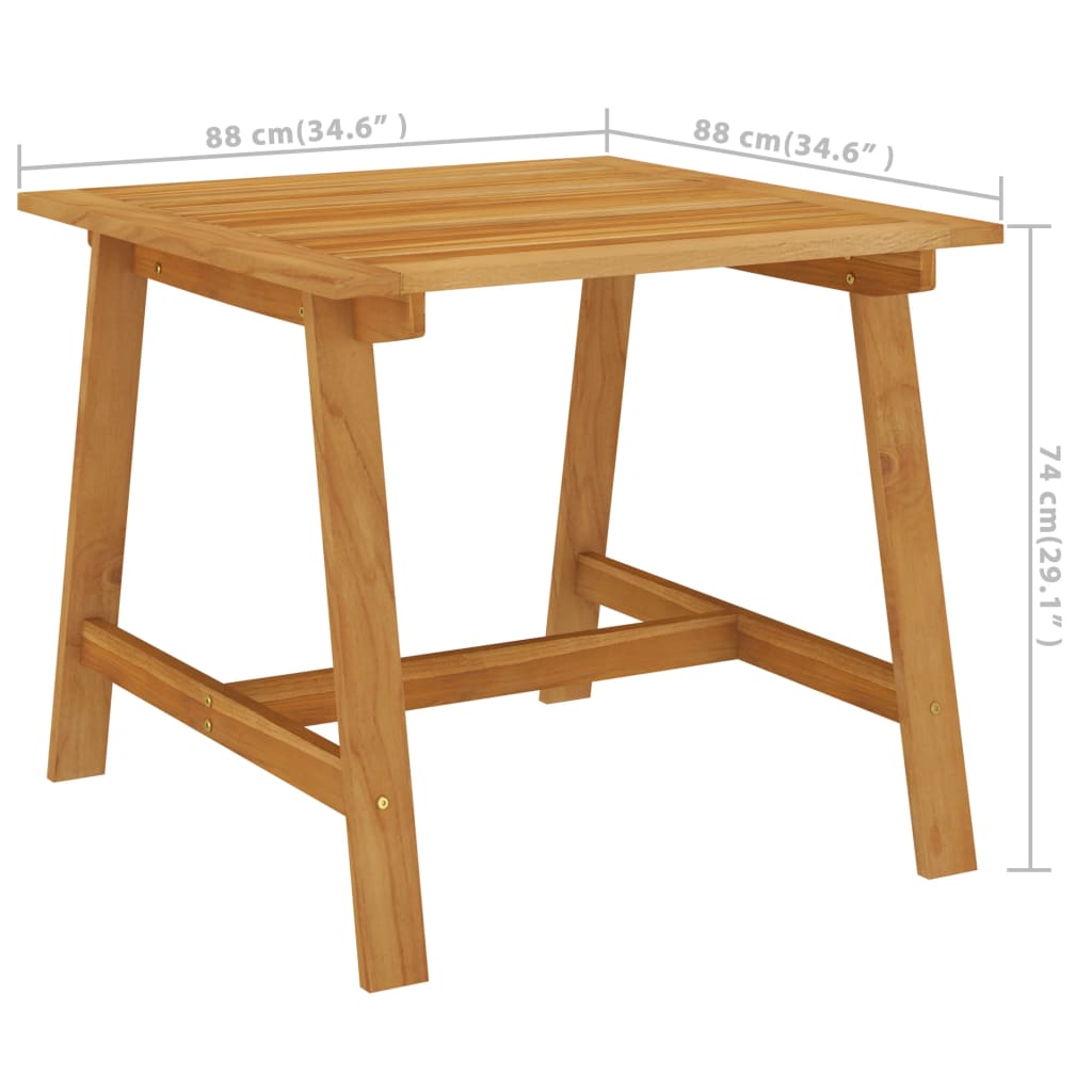 vidaXL Dining Set | Black | Solid Acacia wood, Powder-Coated Steel, PE rattan