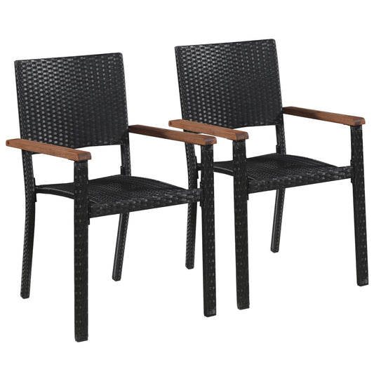 vidaXL Dining Set | Black | Solid Acacia Wood | Medium | Durable | Dining Set