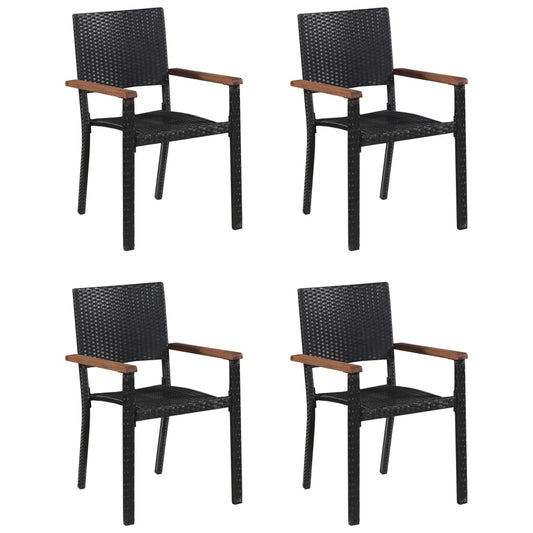 vidaXL 5 Piece Garden Dining Set Black