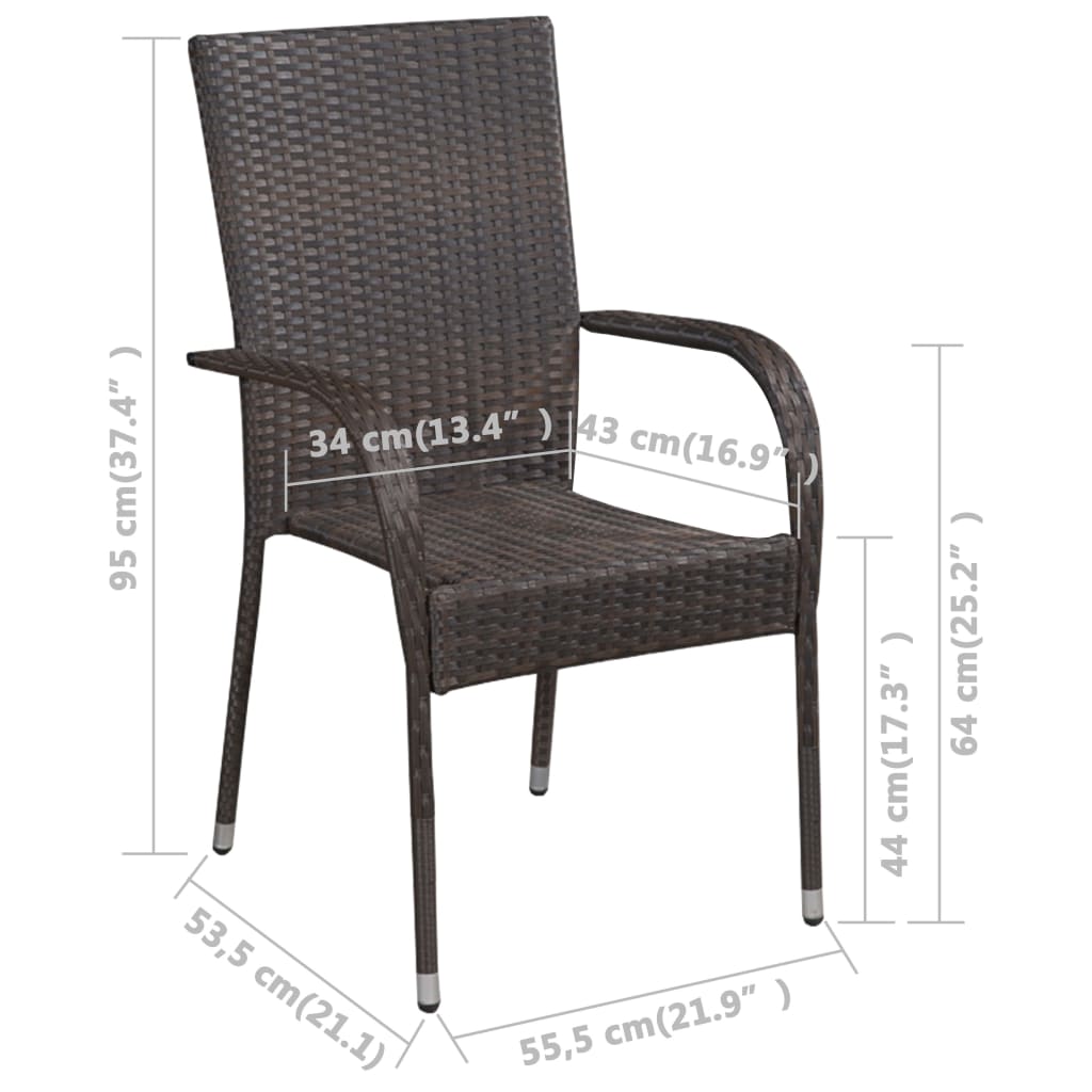 vidaXL Dining Set | Brown | Solid Acacia Wood | Medium | Stackable | Dining Set