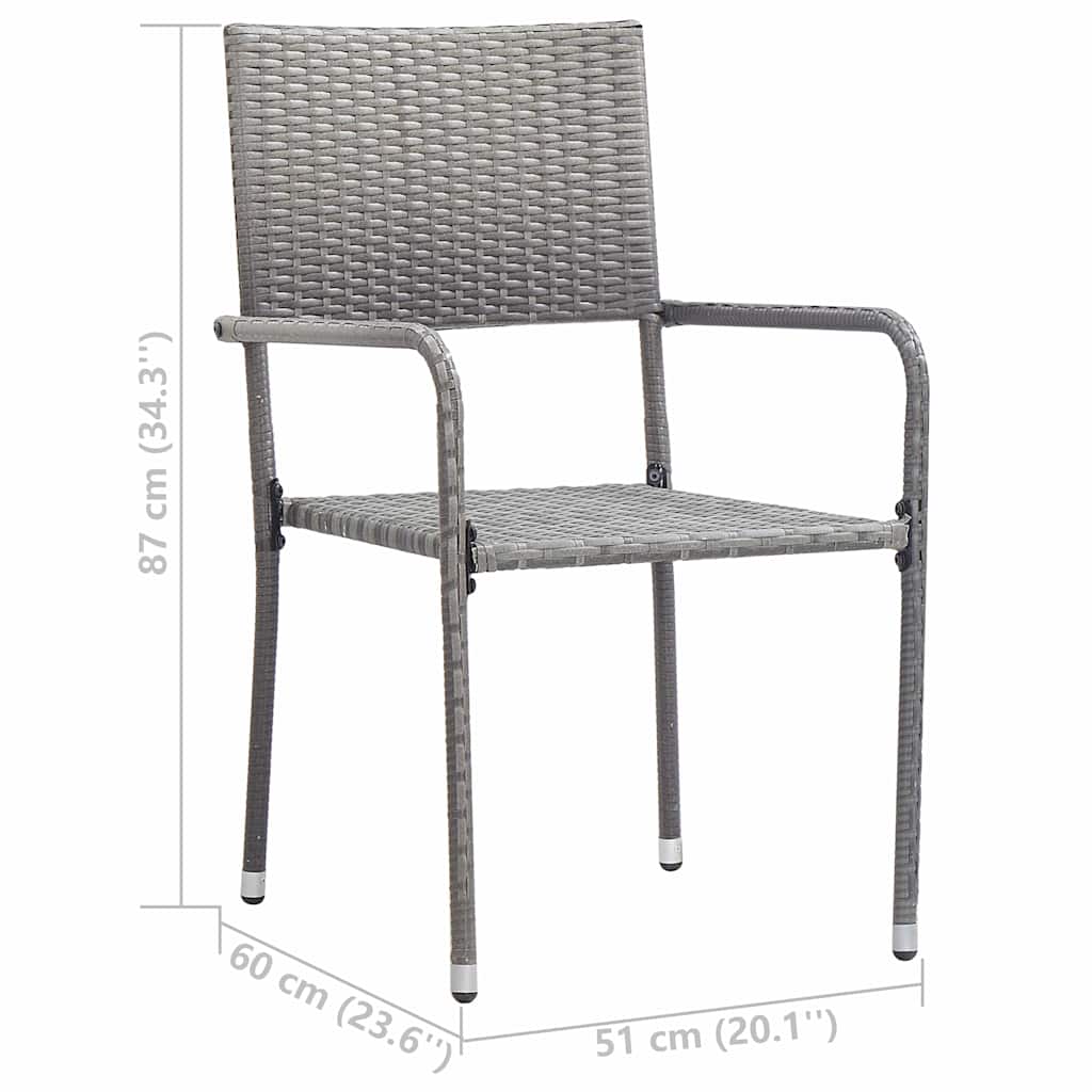 vidaXL 3 Piece Garden Dining Set Grey