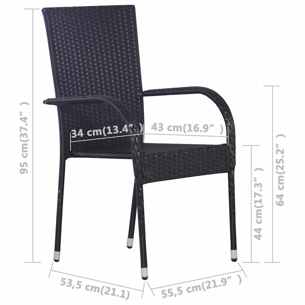 vidaXL Dining Set | Black, Natural
