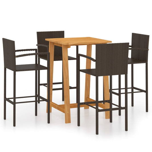 vidaXL Garden Bar Set | Brown | Solid acacia wood | Dining | Durable