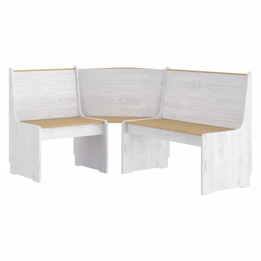 vidaXL Corner Bench REINE 151 cm Honey Brown&White Solid Wood Pine