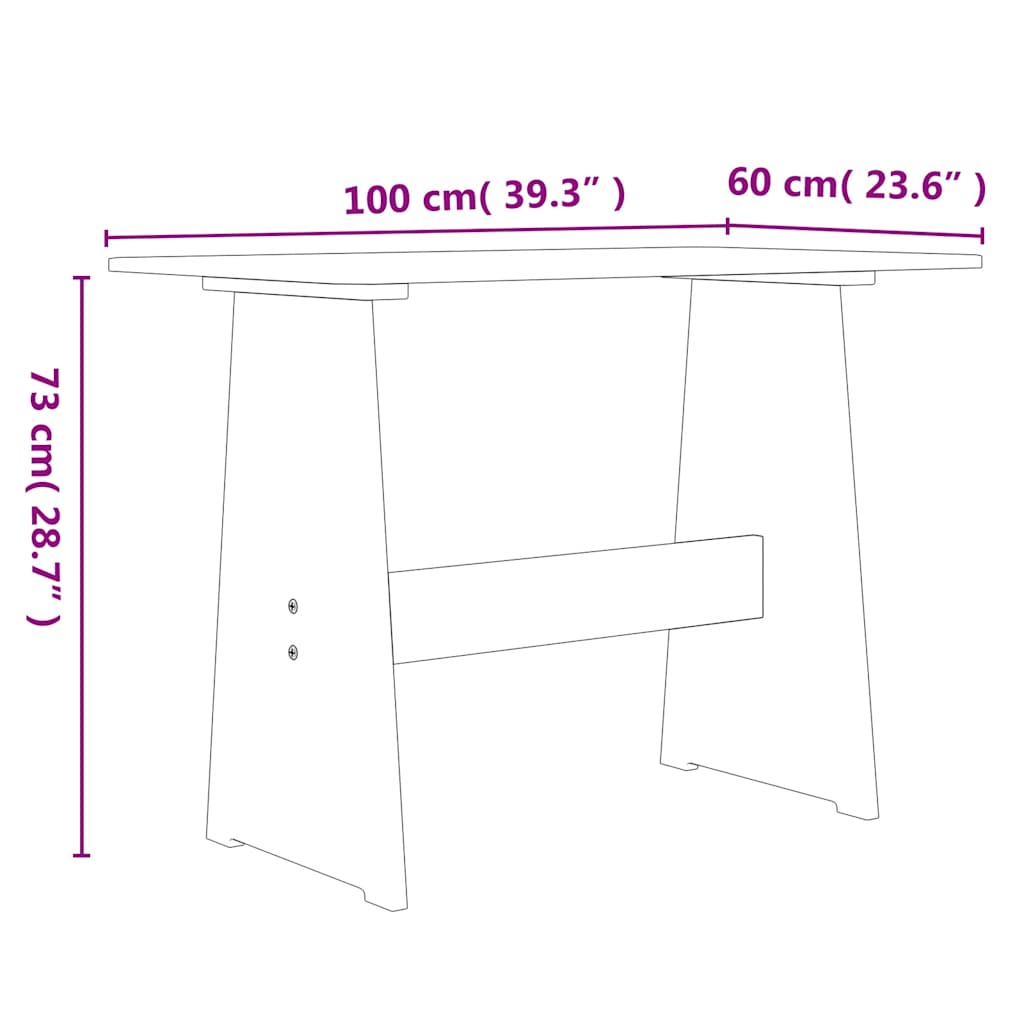 vidaXL Dining Table with Bench REINE Honey Brown&Grey Solid Wood Pine