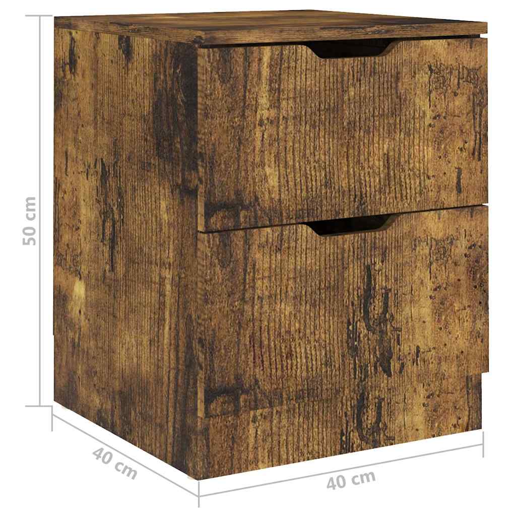 326739 vidaXL Bedside Cabinet Smoked Oak 40x40x50 cm Engineered Wood