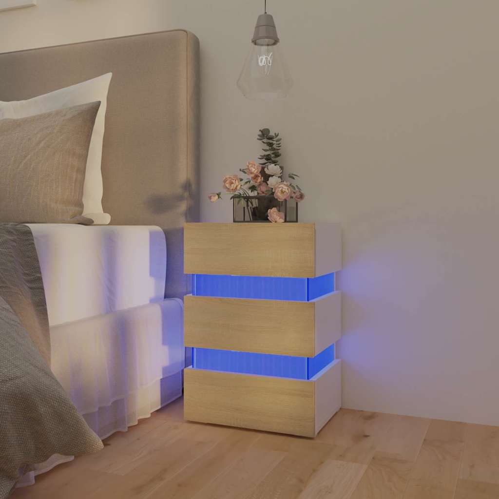 vidaXL Bedside Cabinet | White | Engineered Wood | Medium | Bedside Cabinet