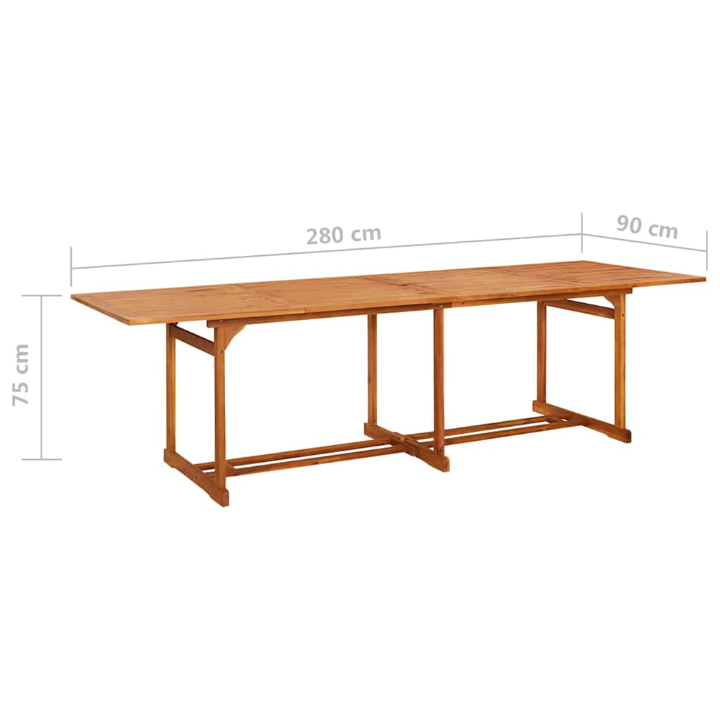 315947 vidaXL Garden Dining Table 280x90x75 cm Solid Acacia Wood