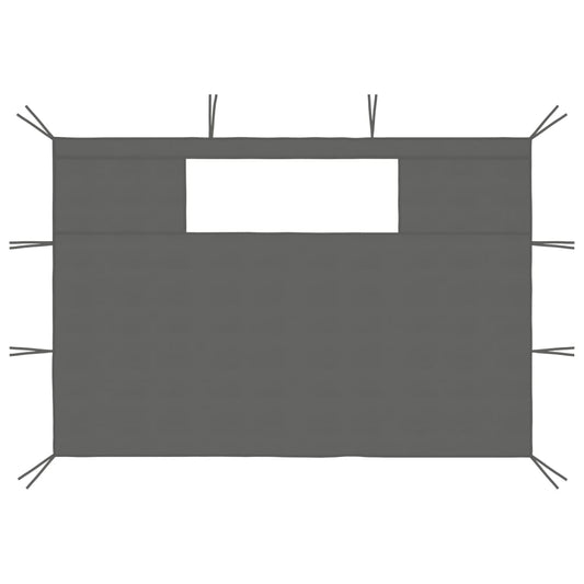 3070419 vidaXL Gazebo Sidewalls with Windows 2 pcs Anthracite (315308)
