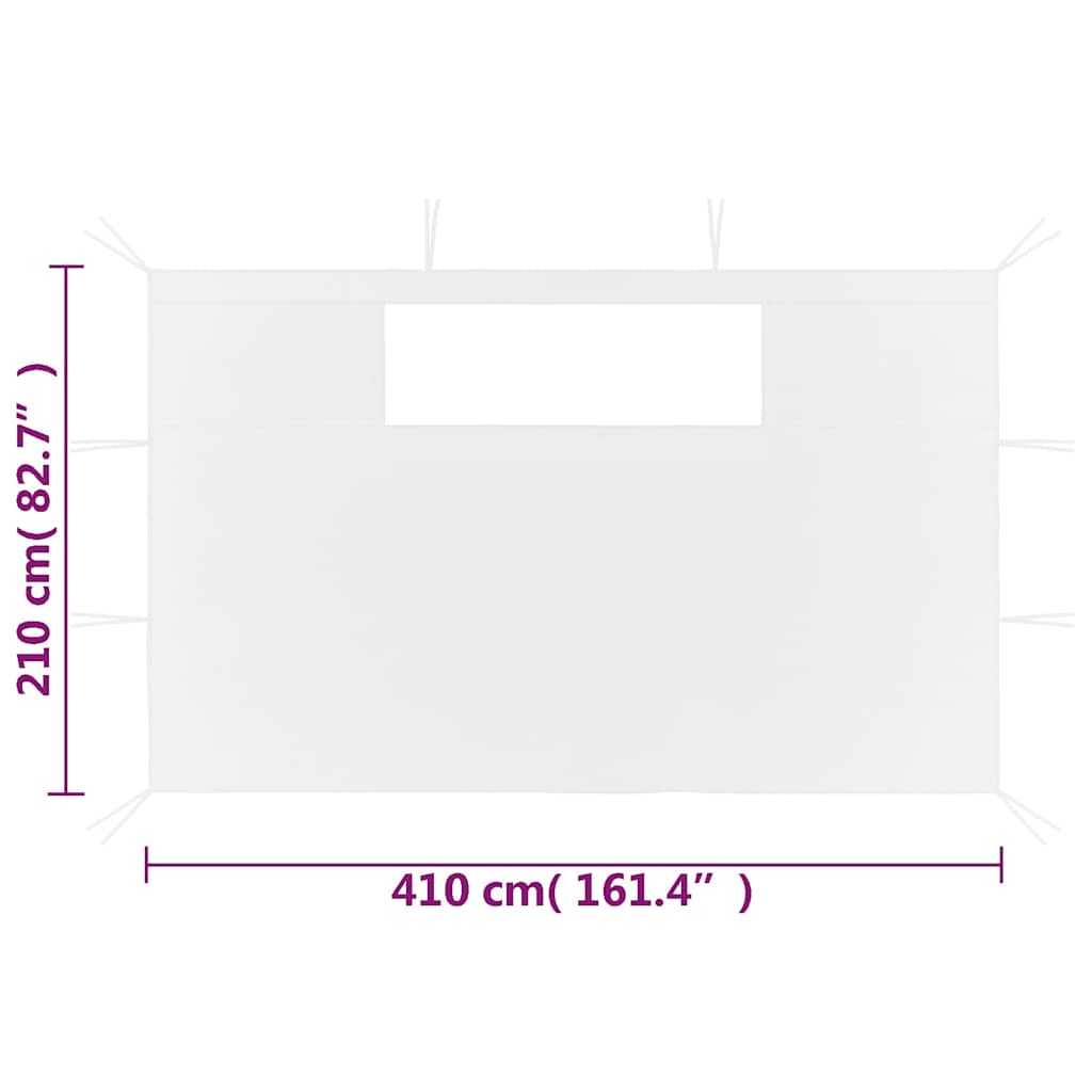 vidaXL Gazebo Sidewalls with Windows 2 pcs White