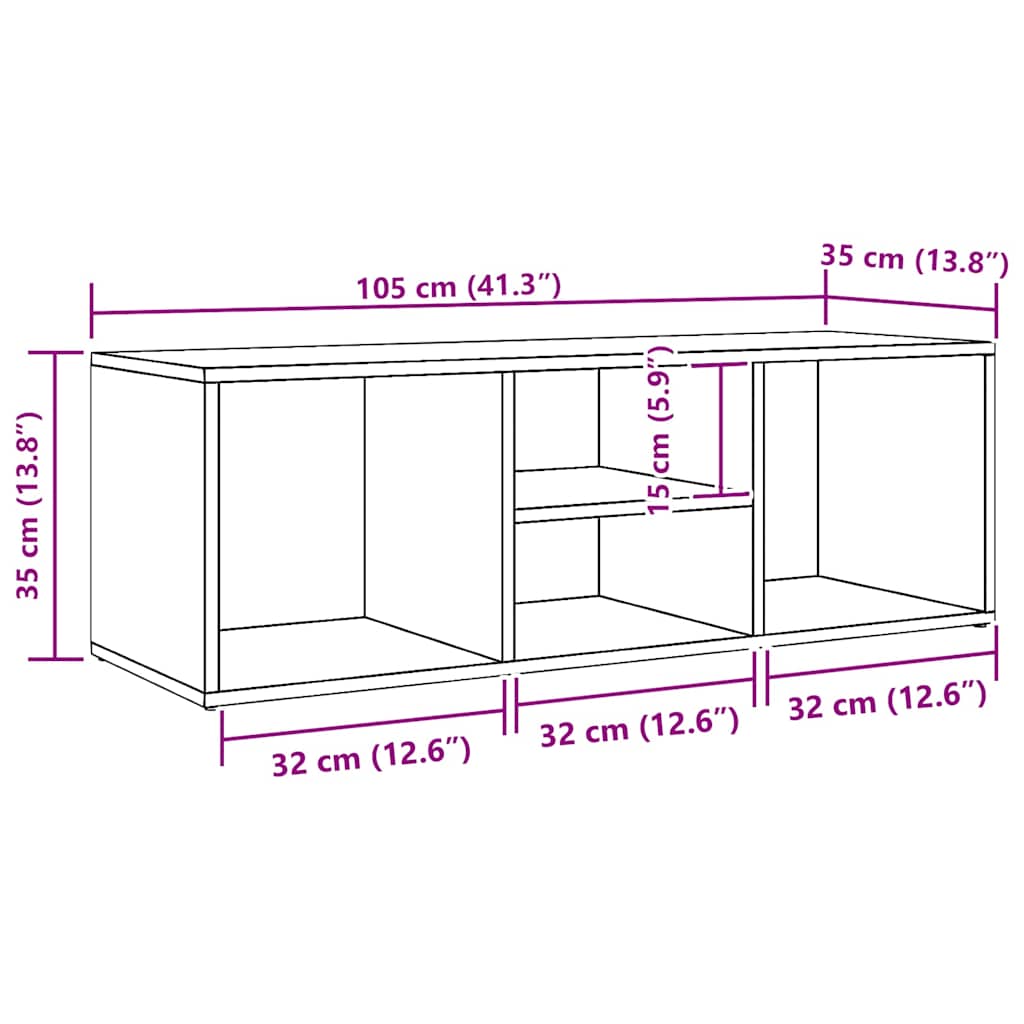 vidaXL Shoe Storage Bench White 102x35x35 cm Engineered Wood