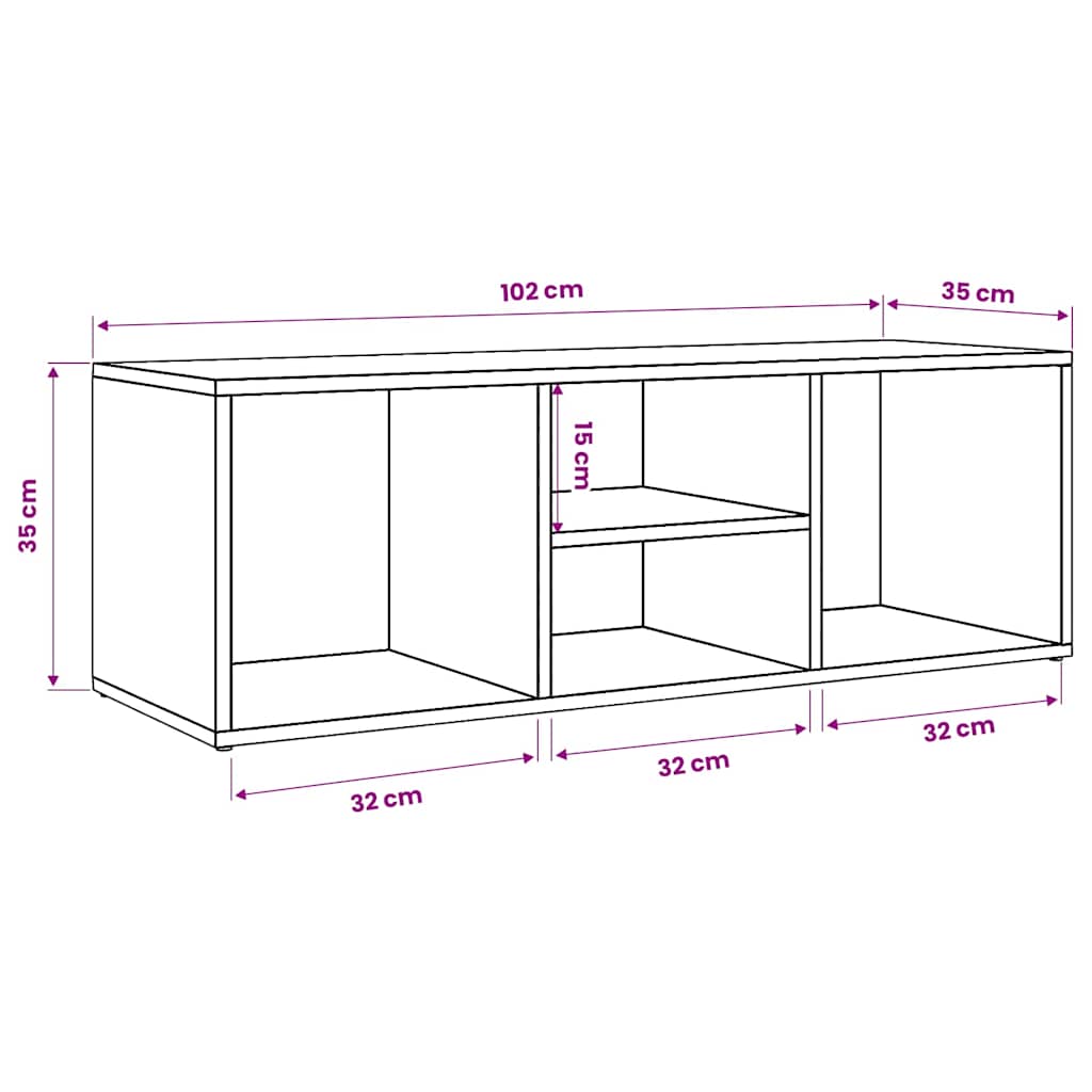 vidaXL Shoe Storage Bench White 102x35x35 cm Engineered Wood