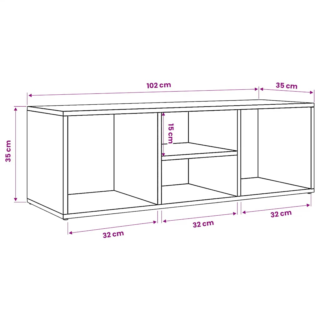 vidaXL Shoe Storage Bench Concrete Grey 102x35x35 cm Engineered Wood