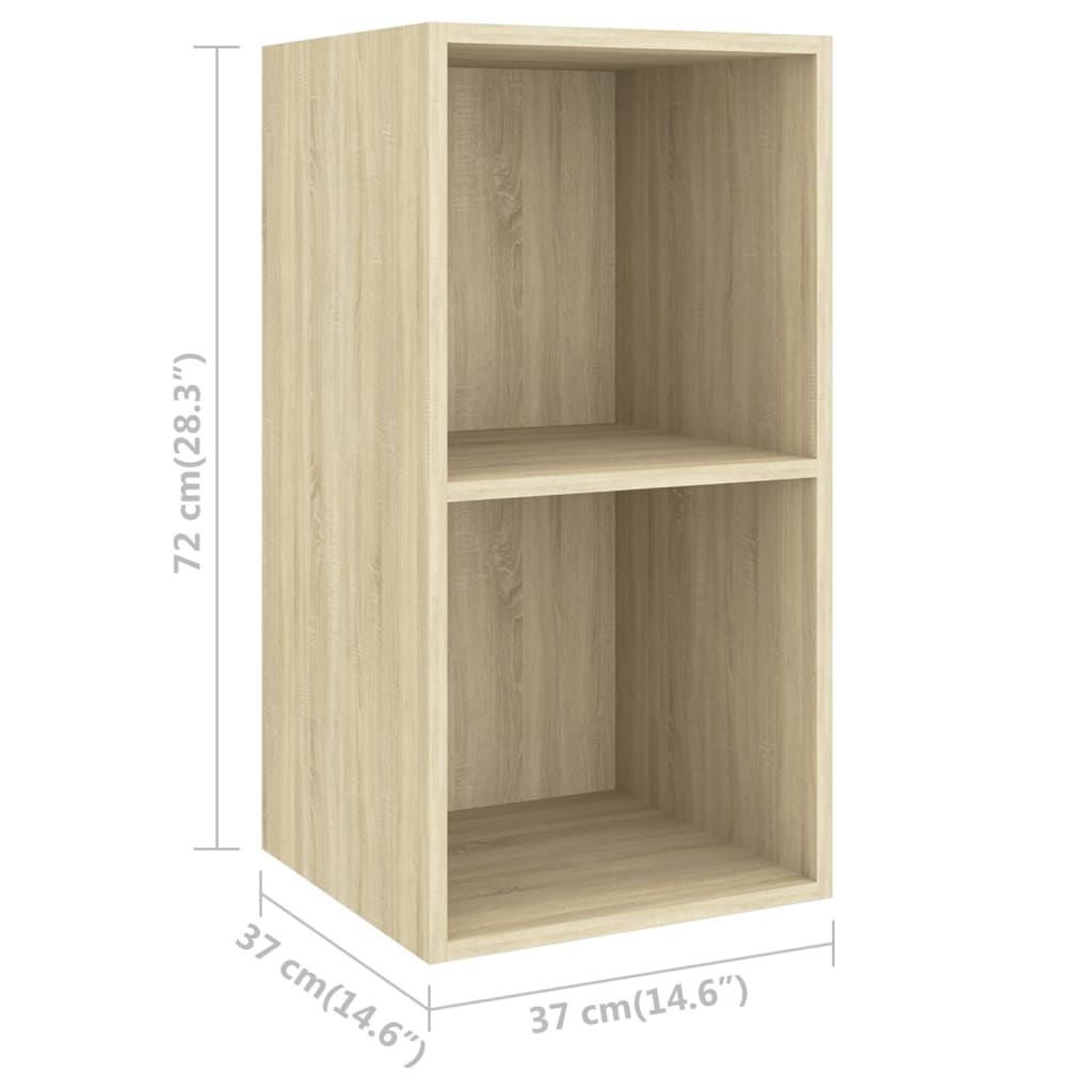 805474 vidaXL Wall-mounted TV Cabinet Sonoma Oak 37x37x72 cm Engineered Wood