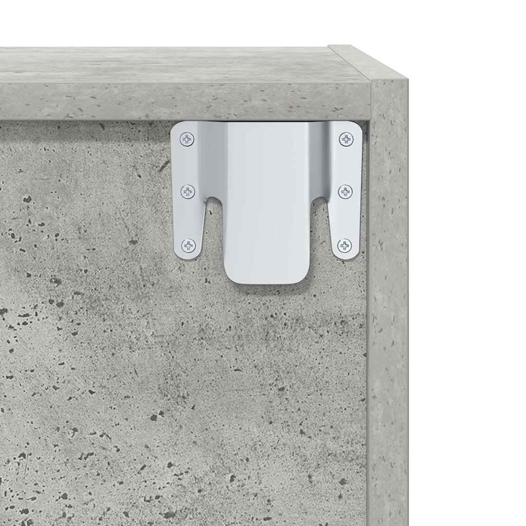 vidaXL Wall-mounted TV Cabinet Concrete Grey 37x37x142.5 cm