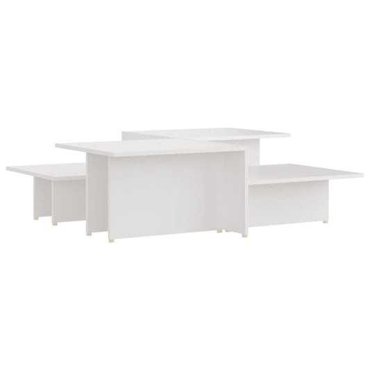vidaXL Coffee Table | Set of 2 | White | Chipboard | Coffee Table | Rectangular