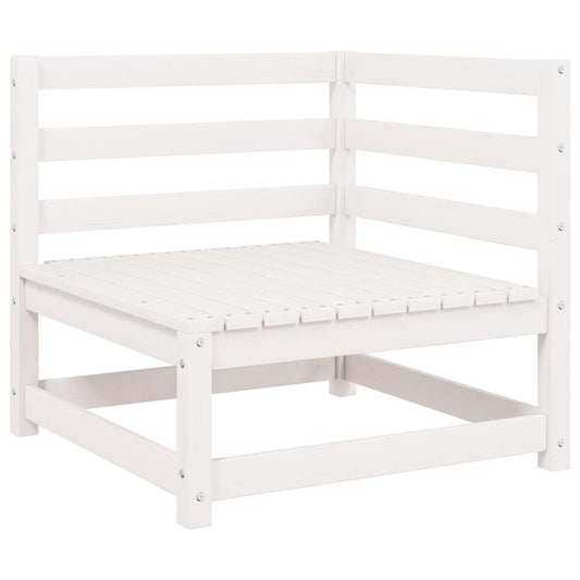 vidaXL Corner Sofa | White | Solid pine wood | Medium | Modular | Corner Sofa