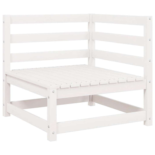 805661 vidaXL Garden Corner Sofa White Solid Wood Pine