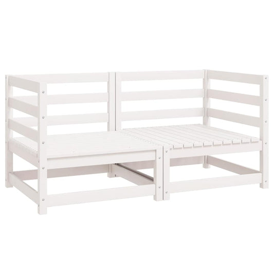 805676 vidaXL Garden Corner Sofas 2 pcs White Solid Wood Pine