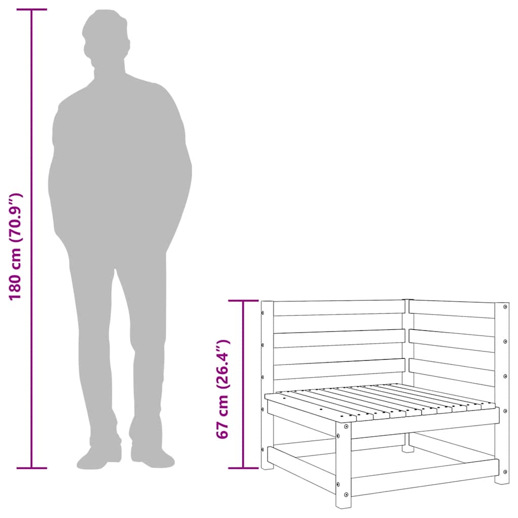 vidaXL Garden Corner Sofas 2 pcs White Solid Wood Pine