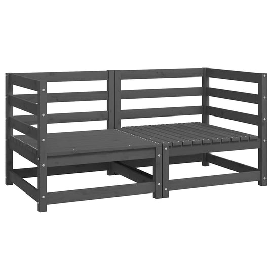 805677 vidaXL Garden Corner Sofas 2 pcs Grey Solid Wood Pine