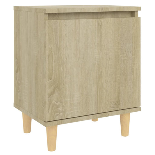 805821 vidaXL Bed Cabinet with Solid Wood Legs Sonoma Oak 40x30x50 cm