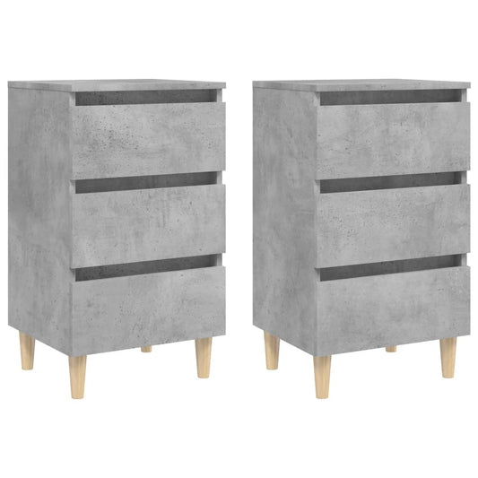 vidaXL Bed Cabinet | Set of 2 | Concrete grey