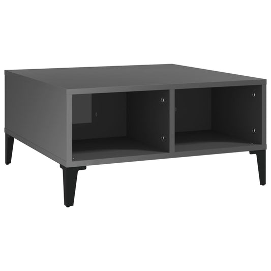 vidaXL Coffee Table High Gloss Grey 60x60x30 cm Engineered Wood