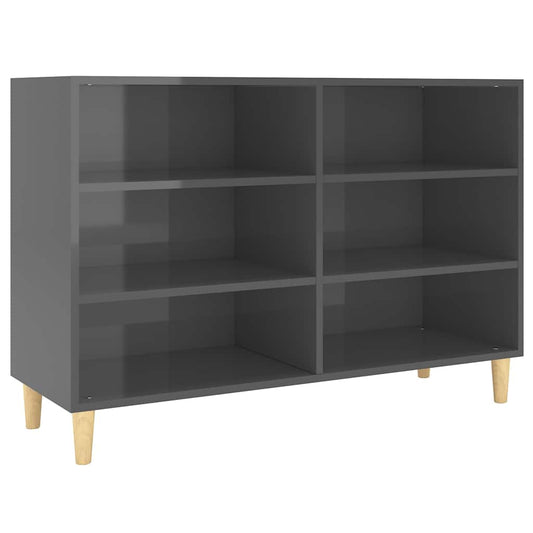vidaXL Sideboard High Gloss Grey 103,5x35x70 cm Engineered Wood