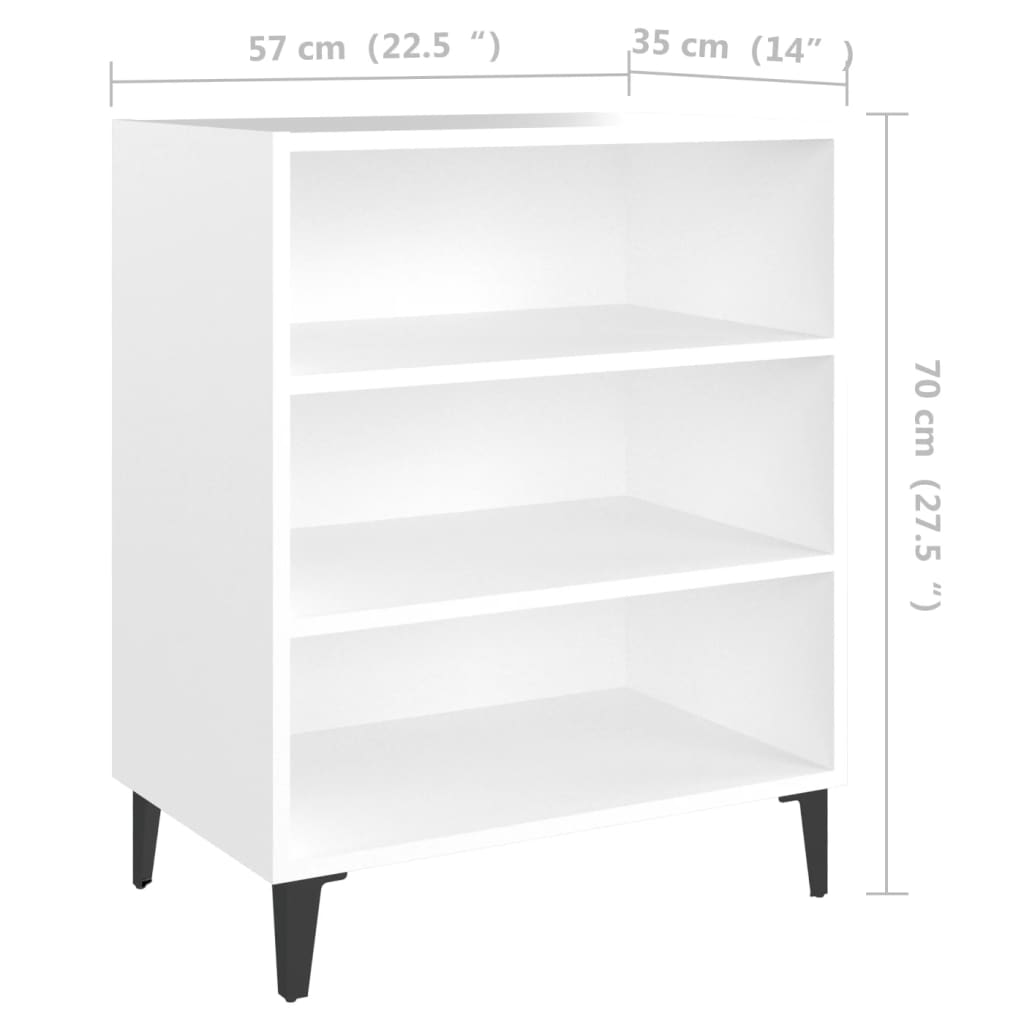 806058 vidaXL Sideboard White 57x35x70 cm Engineered Wood