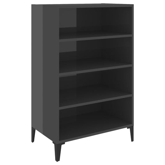 vidaXL Sideboard High Gloss Grey 57x35x90 cm Engineered Wood
