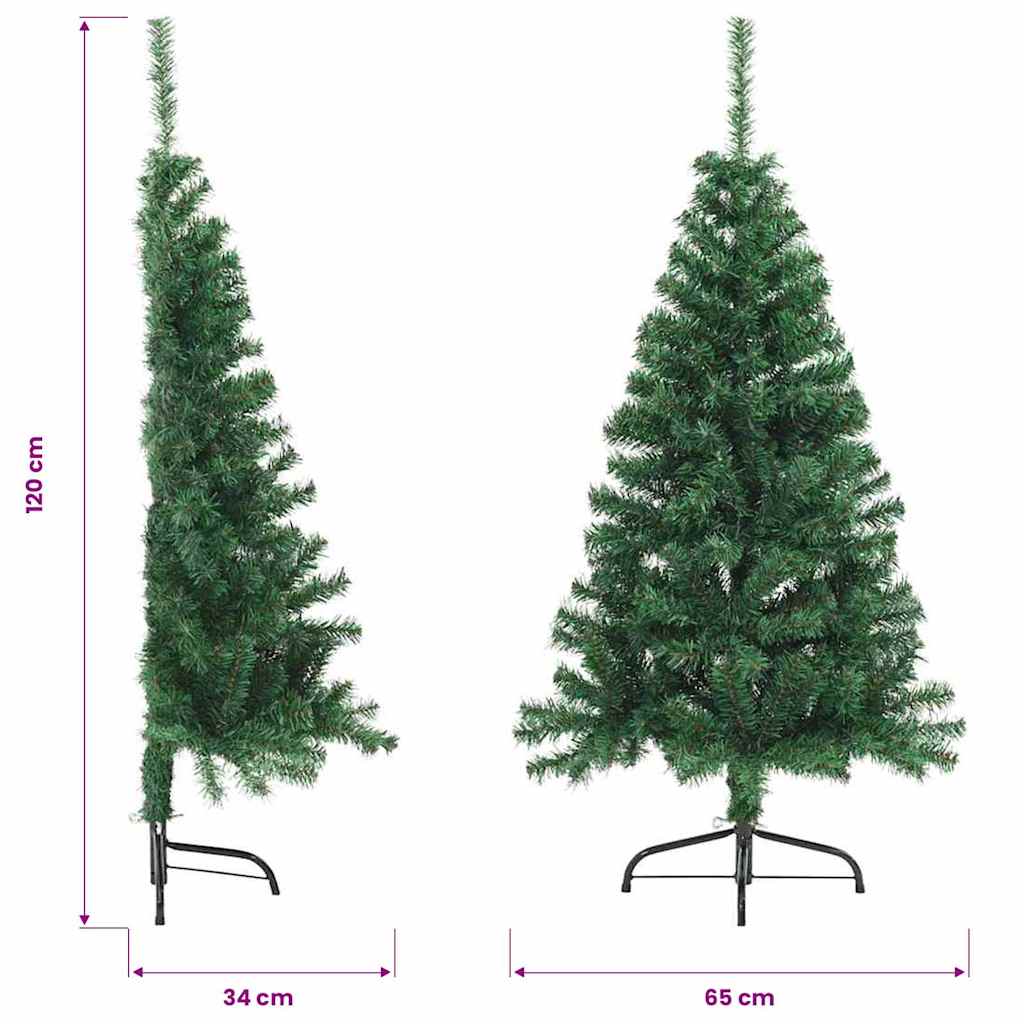 vidaXL Artificial Half Christmas Tree with Stand Green 120 cm PVC