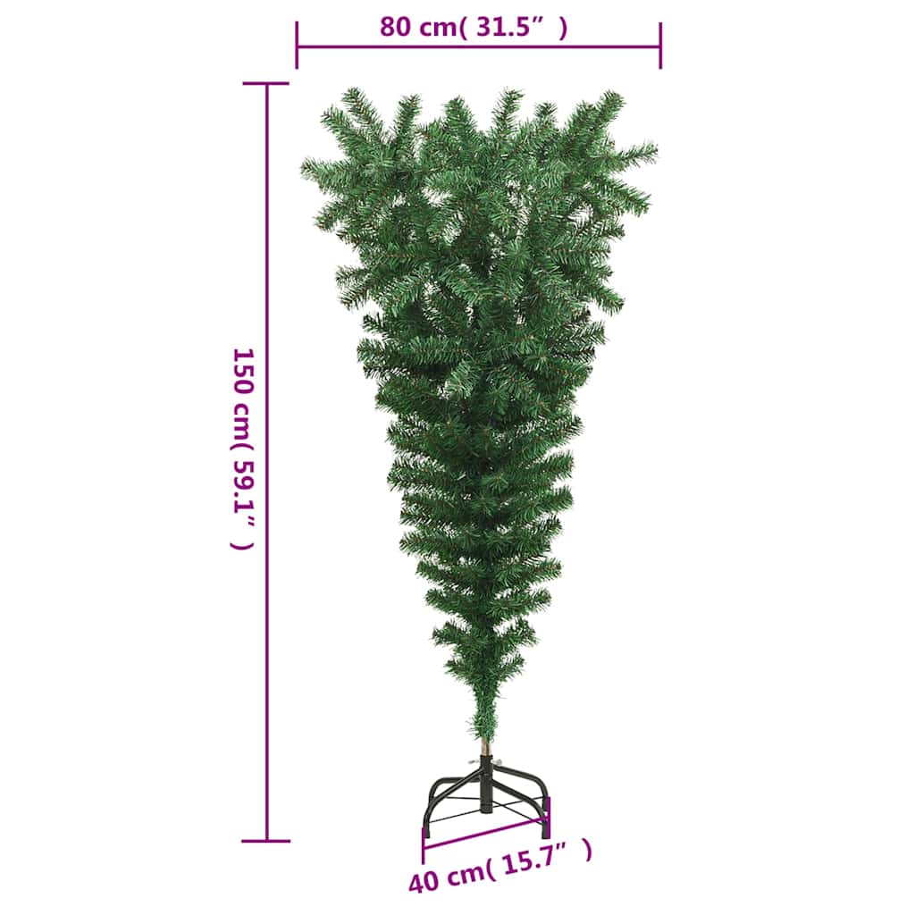 vidaXL Christmas trees PVC, Steel Green