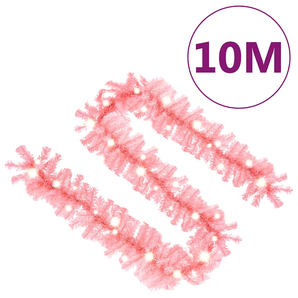 329199 vidaXL Christmas Garland with LED Lights 10 m Pink