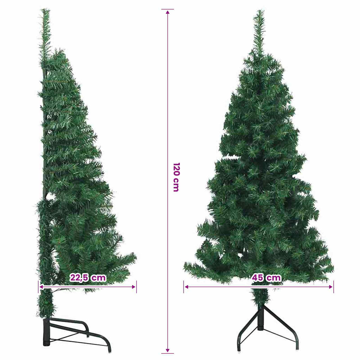 vidaXL Artificial Christmas trees PVC, Steel Green