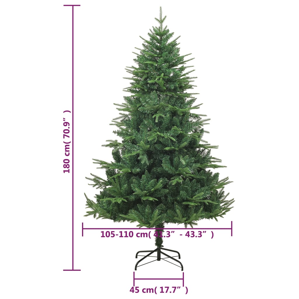 vidaXL Artificial Christmas Tree | Green | PVC, PE, Steel | 180 cm