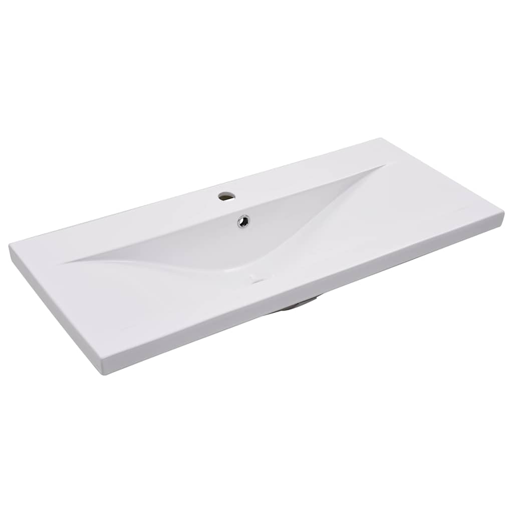vidaXL Sink Cabinet with Built-in Basin High Gloss White Engineered Wood