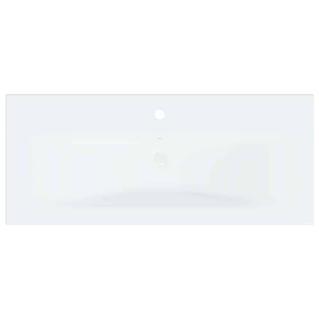 vidaXL Sink Cabinet with Built-in Basin High Gloss White Engineered Wood