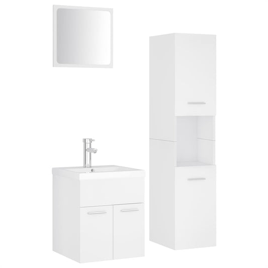 vidaXL Bathroom Furniture Set | White | Engineered wood, Ceramic, Acrylic