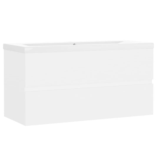 vidaXL Sink Cabinet with Built-in Basin White Engineered Wood