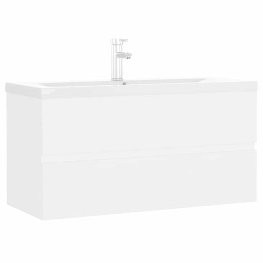 vidaXL Sink Cabinet with Built-in Basin White Engineered Wood