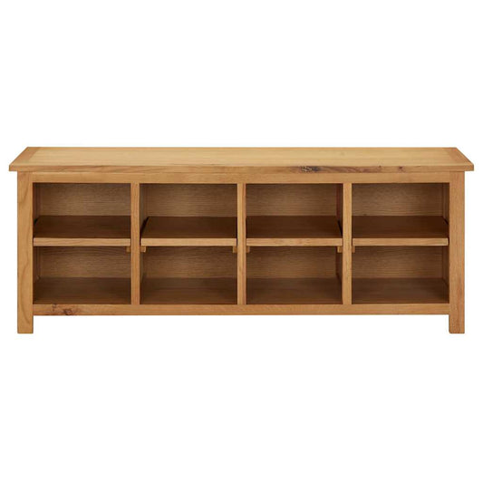 327436 vidaXL Shoe Rack 114x37x45 cm Solid Oak Wood