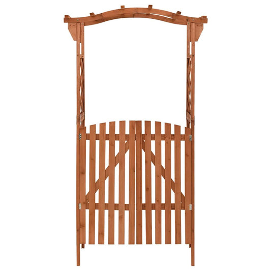 316389 vidaXL Pergola with Gate 116x40x204 cm Solid Firwood