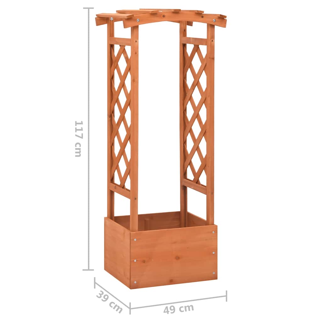 316391 vidaXL Trellis Planter with Arch 49x39x117 cm Firwood