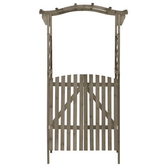vidaXL Pergola with Gate 116x40x204 cm Grey Solid Firwood