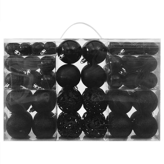 330083 vidaXL 100 Piece Christmas Ball Set Black