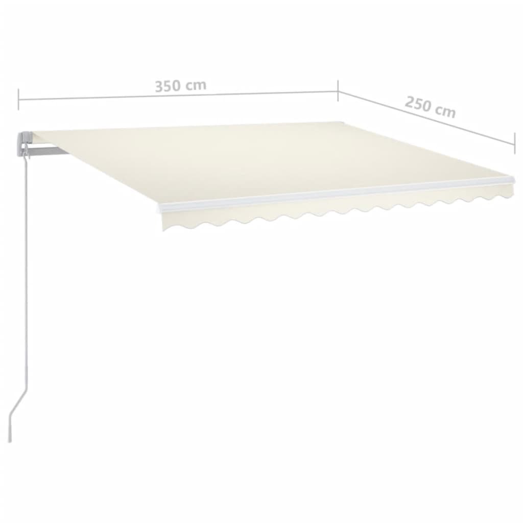 vidaXL Manual Retractable Awning 350x250 cm Cream
