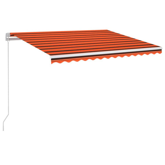 vidaXL Manual Retractable Awning with LED 350x250 cm Orange and Brown