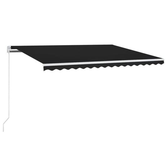 vidaXL Retractable Awning | Anthracite | Powder-coated aluminium | 400 x 300 cm
